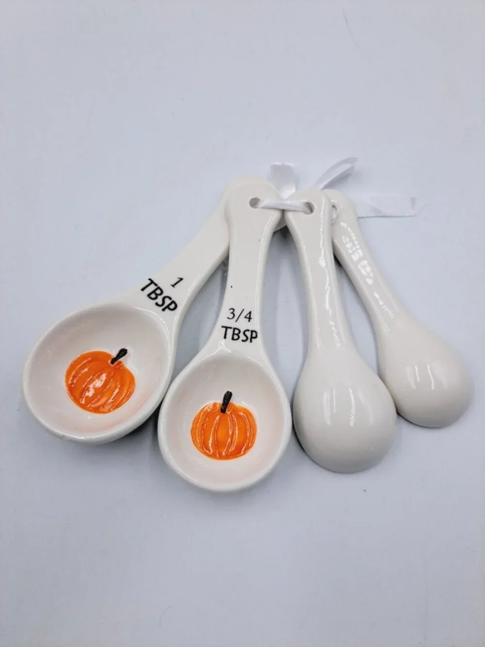 Thanksgiving Fall Rustic Farmhouse Kitchen Pumpkin Spice Ceramic Measuring Spoon